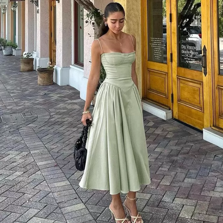 Midi Dresses | Off Shoulder Dresses^Alamode By Akanksha Agastha Midi Vintage Retro Dress