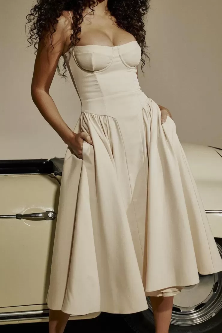 Midi Dresses | Off Shoulder Dresses^Alamode By Akanksha Agastha Midi Vintage Retro Dress