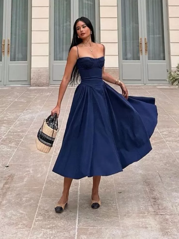 Midi Dresses | Off Shoulder Dresses^Alamode By Akanksha Agastha Midi Vintage Retro Dress