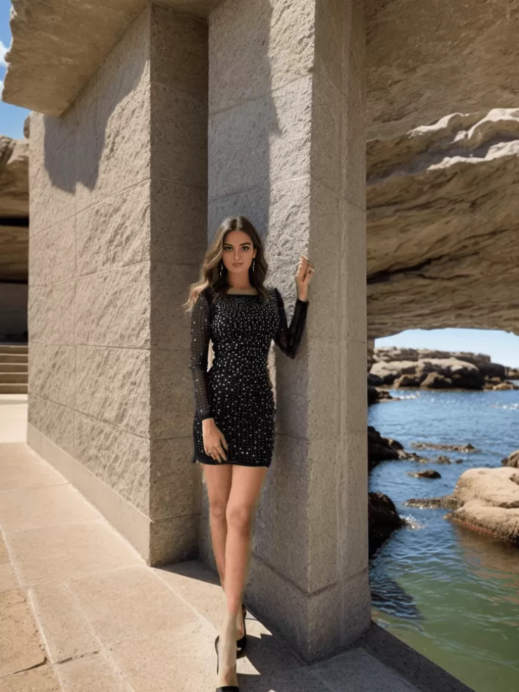 Winter Wear | Black Dresses^Alamode By Akanksha Alexandra Embellished Luxe Collection Mini Dress - Swipe For Video