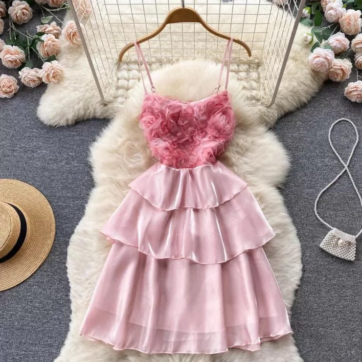 Pink Dresses | Mini Dresses^Alamode By Akanksha Amelia Organza Dress