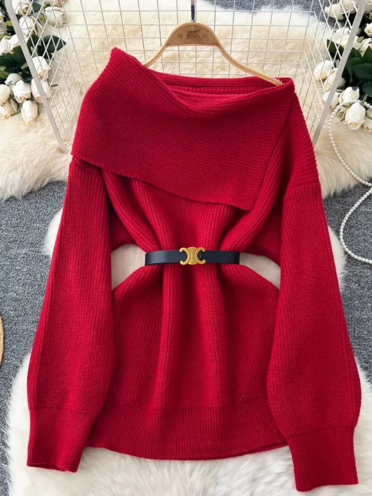 Sweaters | Winter Wear^Alamode By Akanksha Amira Woolen Sweater With Belt