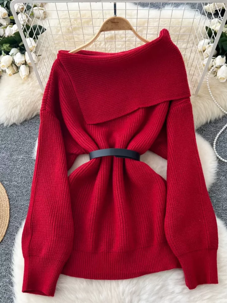 Sweaters | Winter Wear^Alamode By Akanksha Amira Woolen Sweater With Belt