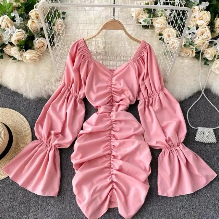 Pink Dresses | Mini Dresses^Alamode By Akanksha Amista Ruffled Dress