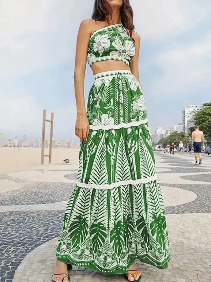 3 Piece Swimsuits | Bikinis^Alamode By Akanksha Athens Summer Bikini Set With Skirt - Resortwear