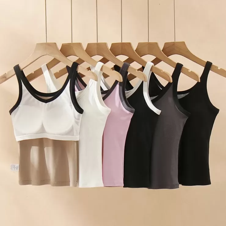 Summer Tops | Pink Tops^Alamode By Akanksha Bagatelle Tank Tops With Inbuilt Bra