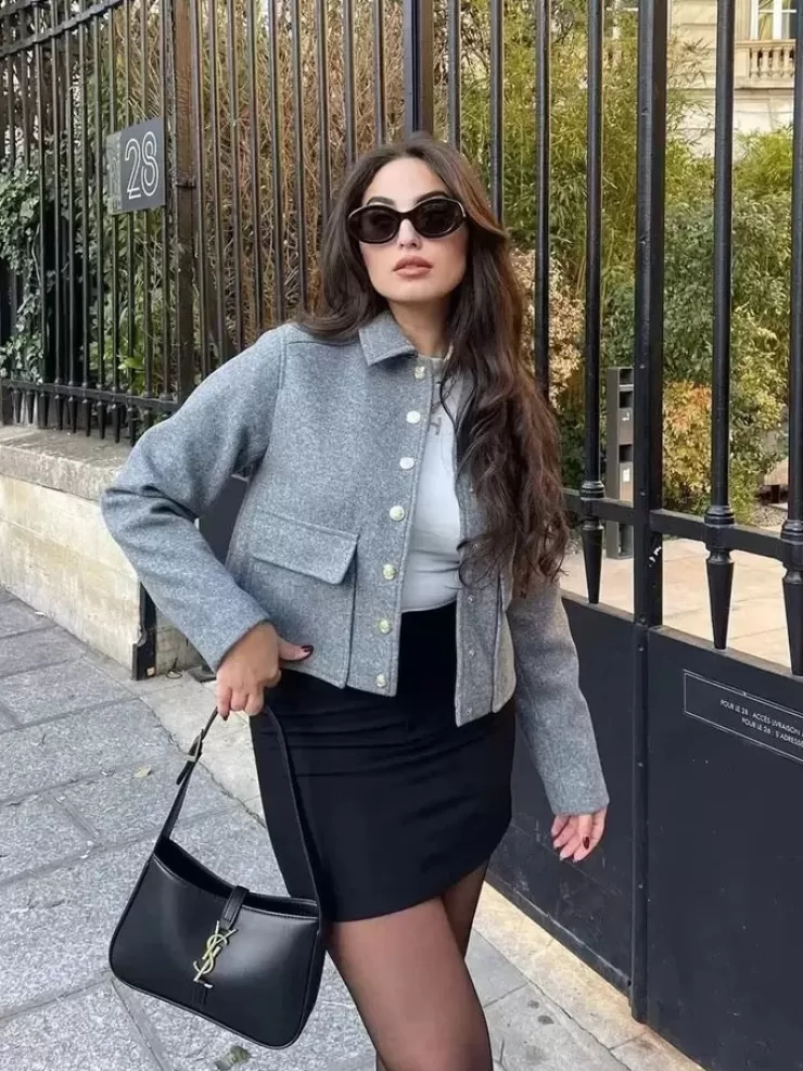 Winter Wear | Jackets And Coats^Alamode By Akanksha Barbella Premium Bomber Jacket Grey