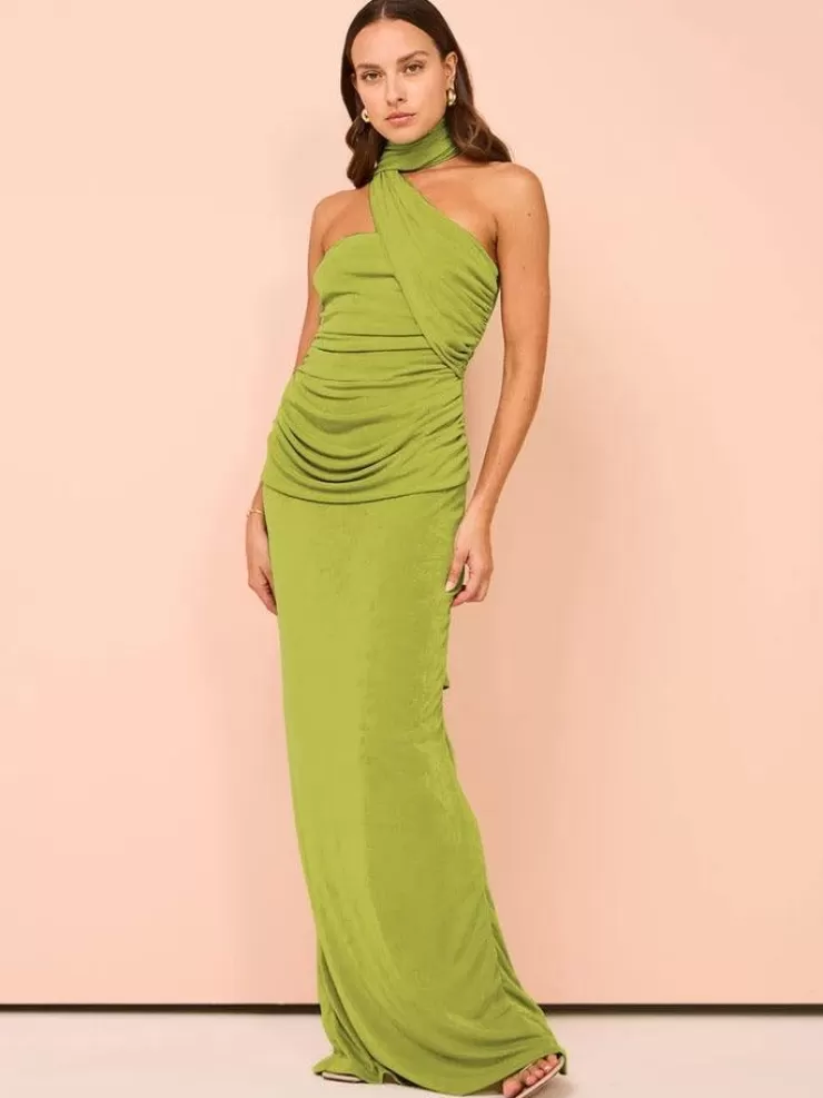 Summer Dresses | Black Dresses^Alamode By Akanksha Basco Luxe Bodycon Maxi Dress In Green