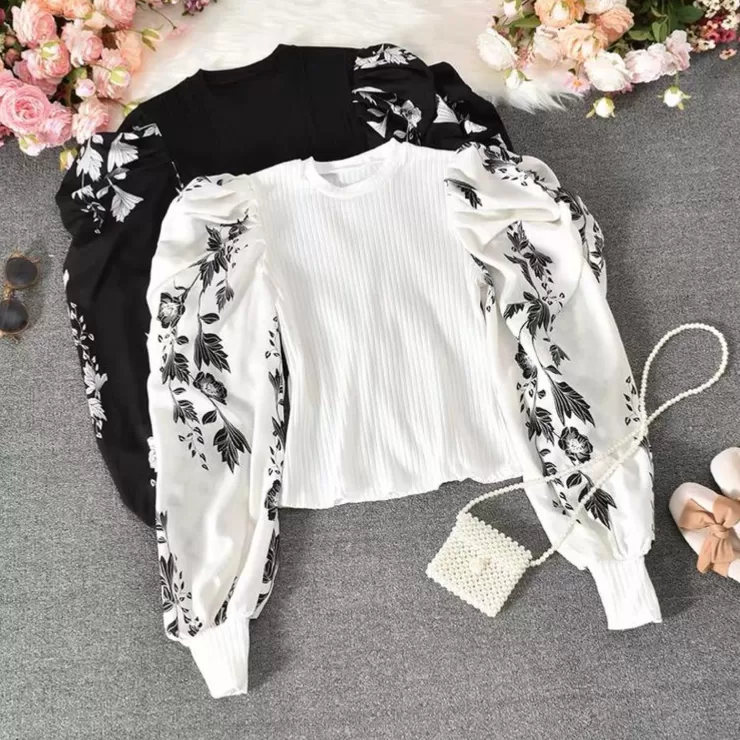 White Tops | Black Tops^Alamode By Akanksha Bello Puffed Sleeve Blouse