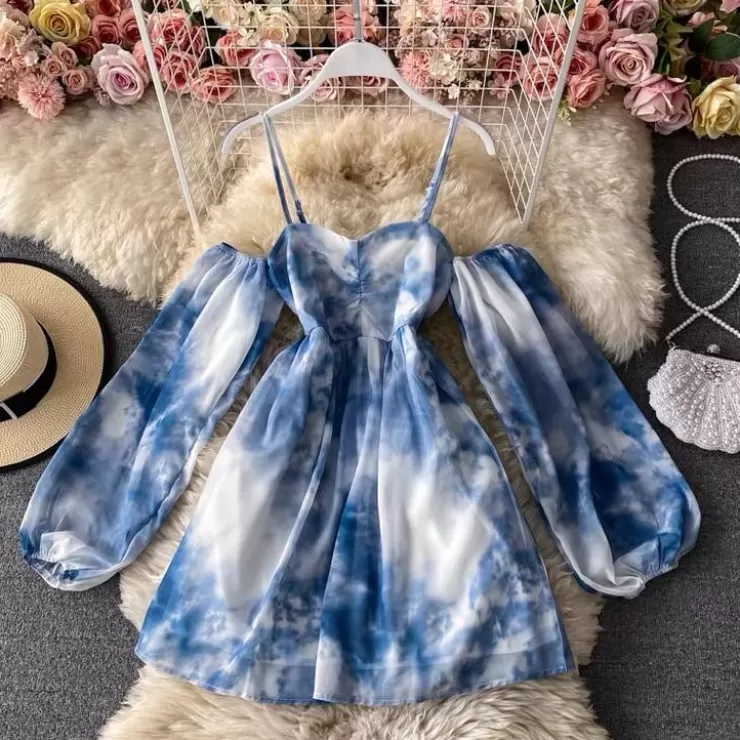 Mini Dresses | Blue Dresses^Alamode By Akanksha Boca Tie And Dye Dress