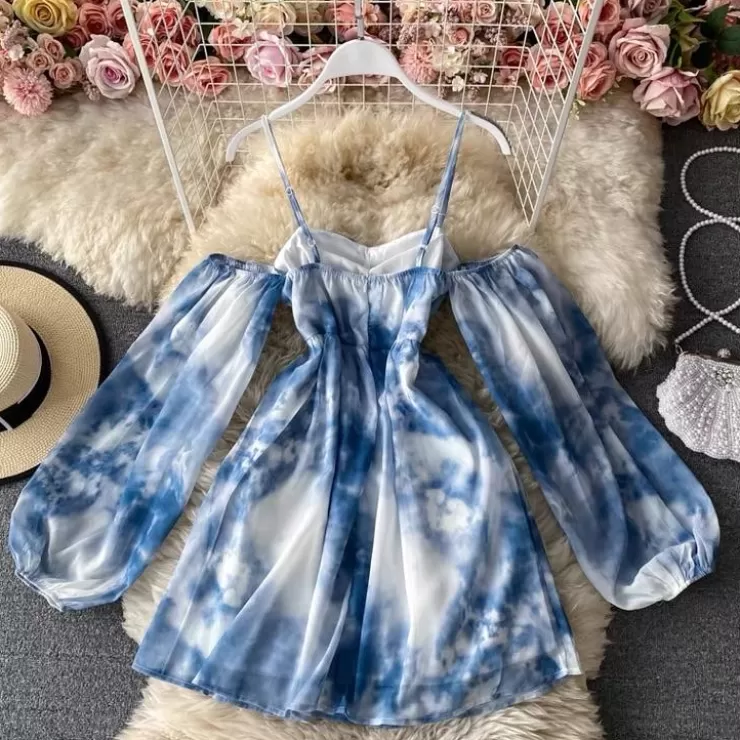 Mini Dresses | Blue Dresses^Alamode By Akanksha Boca Tie And Dye Dress