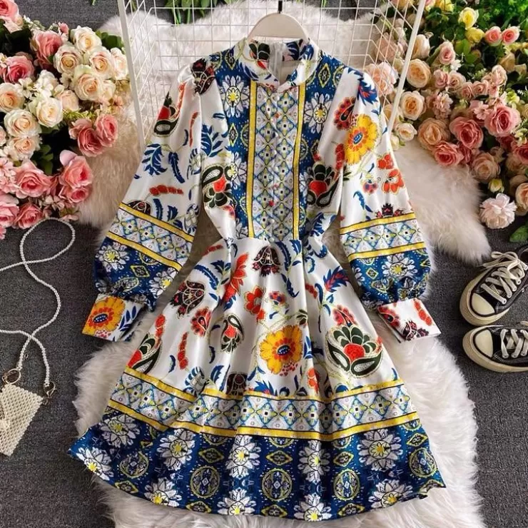 Skater Dresses | Floral Dresses^Alamode By Akanksha Brian Luxury Vintage Dress