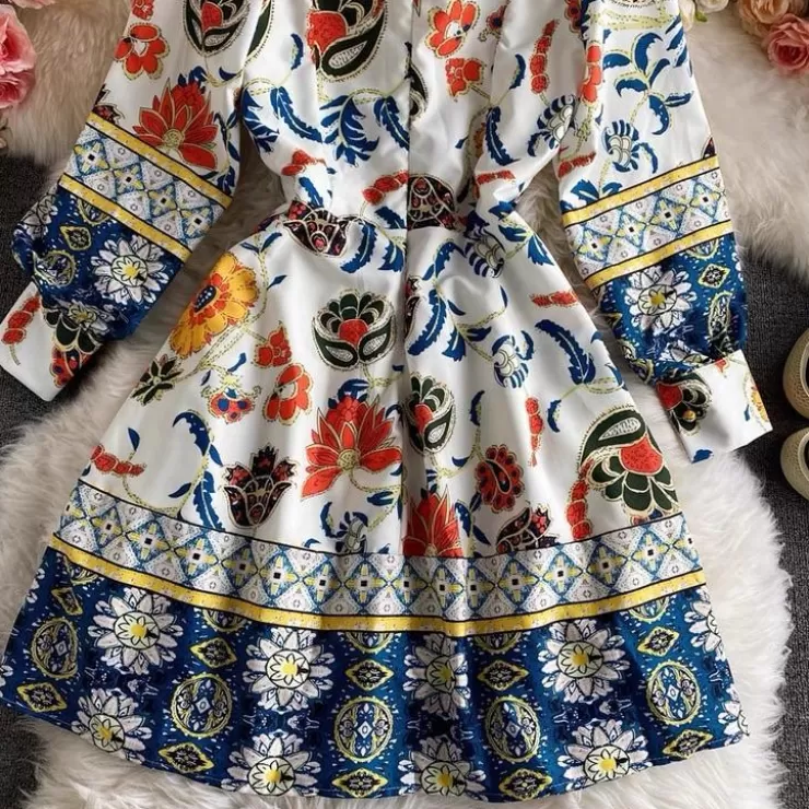 Skater Dresses | Floral Dresses^Alamode By Akanksha Brian Luxury Vintage Dress