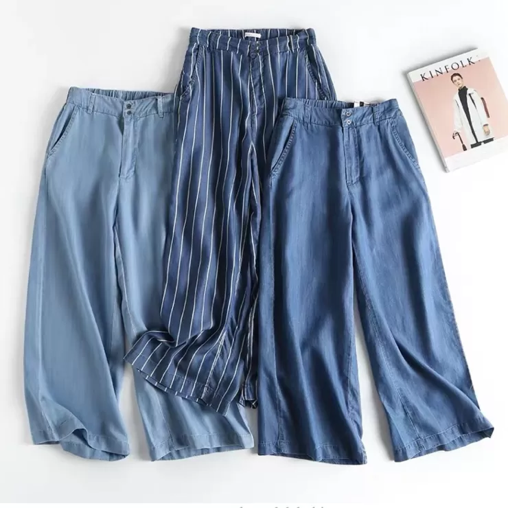 Korean Pants^Alamode By Akanksha Cabey Soft Denim Cullotes