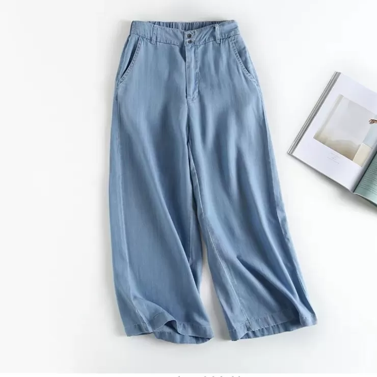 Korean Pants^Alamode By Akanksha Cabey Soft Denim Cullotes