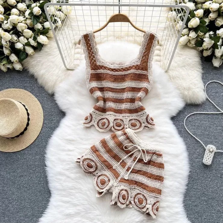 Summer Co-Ords | Crochet Co-Ord Sets^Alamode By Akanksha Calliope Coord Set