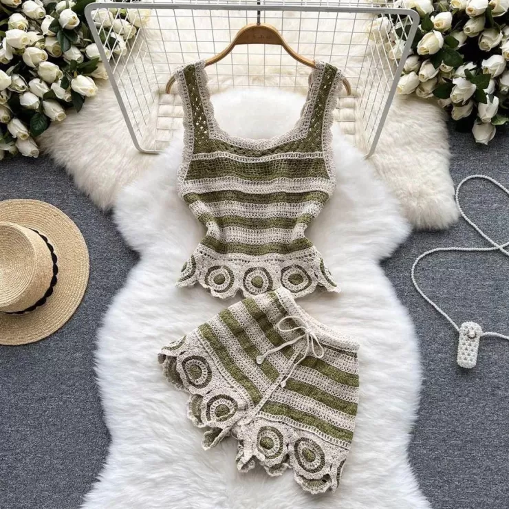 Summer Co-Ords | Crochet Co-Ord Sets^Alamode By Akanksha Calliope Coord Set