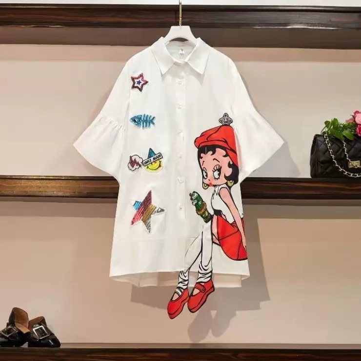 Mini Dresses | Shirts^Alamode By Akanksha Cartoon Funky Shirt Dress