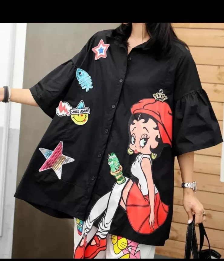 Mini Dresses | Shirts^Alamode By Akanksha Cartoon Funky Shirt Dress