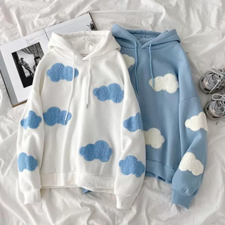 Winter Wear | White Tops^Alamode By Akanksha Cloud Me Up Sweatshirt