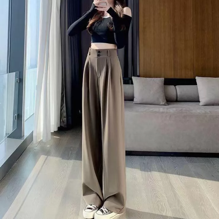 Korean Pants | Pants^Alamode By Akanksha Crest Wide Leg High Waist Pants