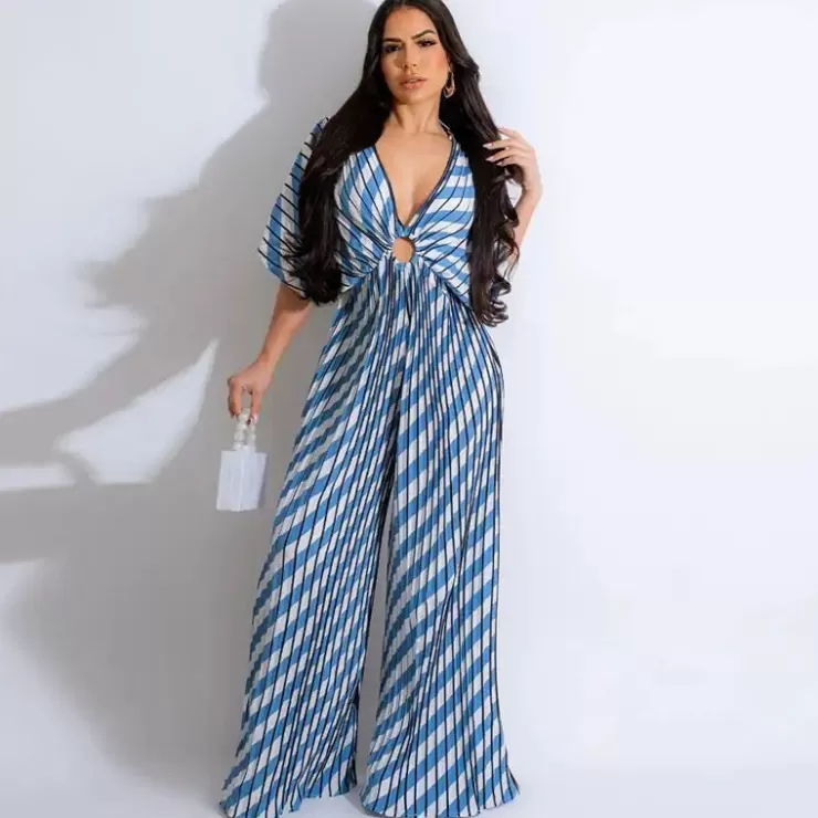 Jumpsuits^Alamode By Akanksha Creta Striped Jumpsuit In Blue