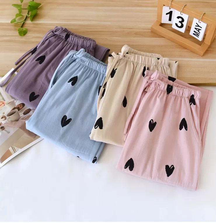 Korean Pants | Shorts^Alamode By Akanksha Cute Solia Heart Pyjamas