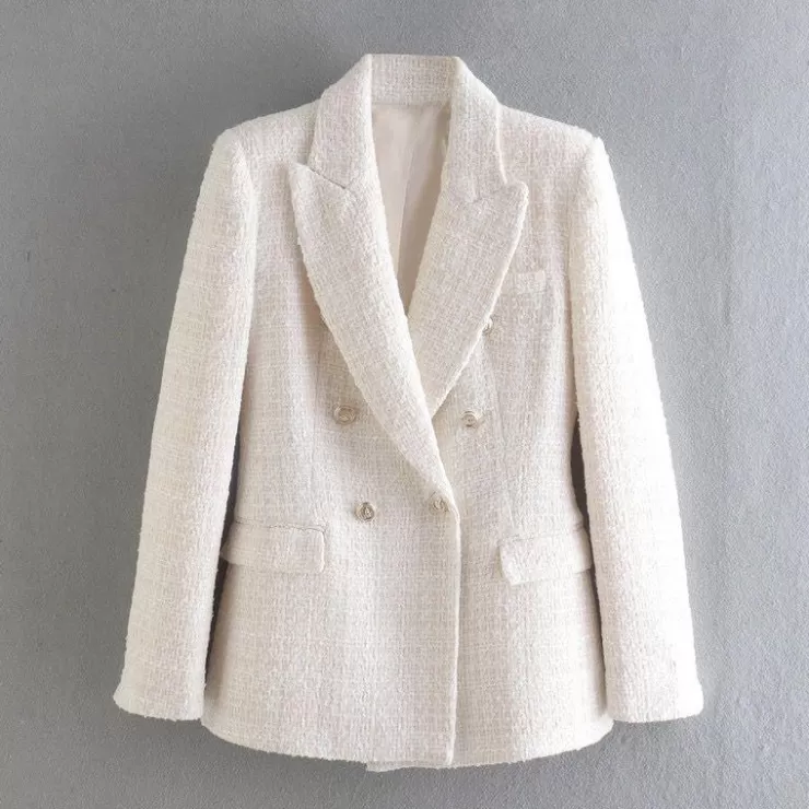 Winter Wear | Jackets And Coats^Alamode By Akanksha Deborah Statement Tweed Blazer In White