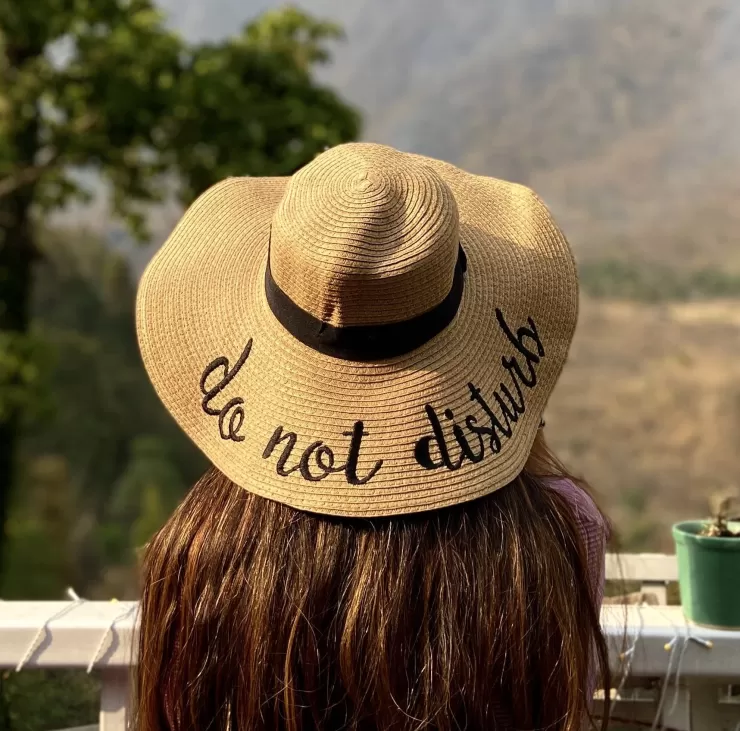 Jute Hats^Alamode By Akanksha Do Not Disturb Straw Hat - Brown