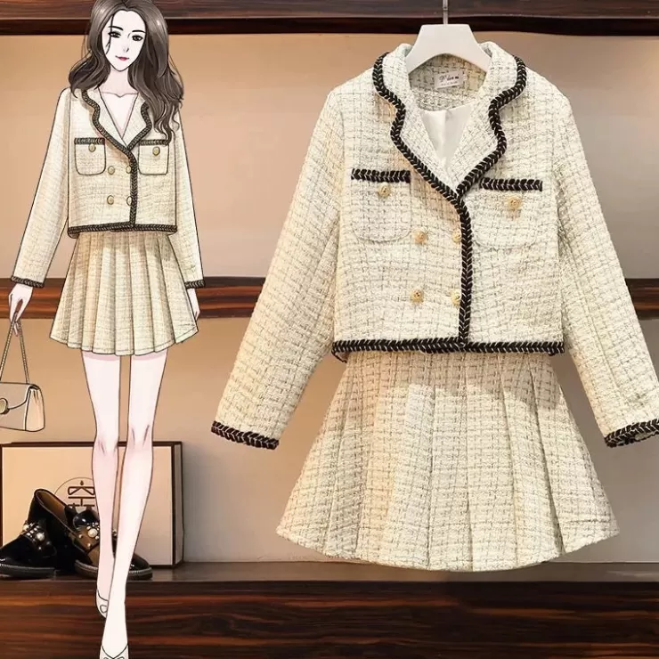 Winter Wear | Skirts^Alamode By Akanksha Dorotha Luxe Tweed 2 Pc Set - Set Of Jacket And Skirt