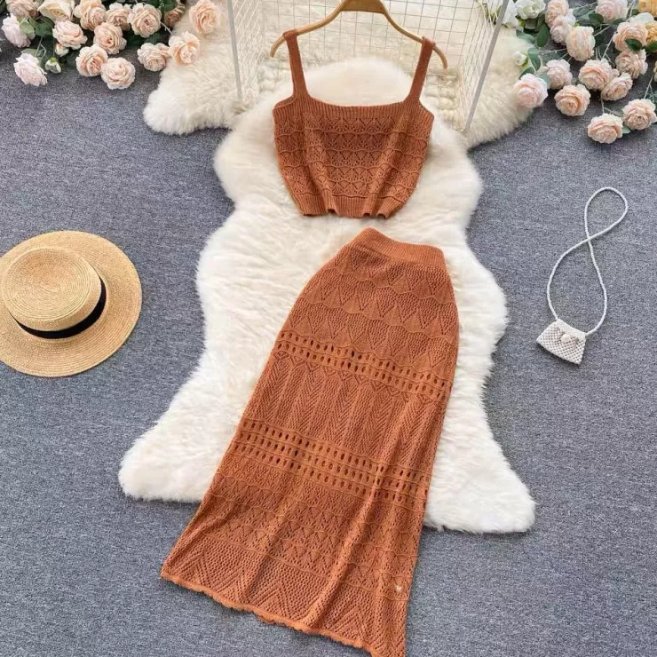 Crochet Co-Ord Sets | Beach Co-Ords^Alamode By Akanksha Esme Crochet Coord Set