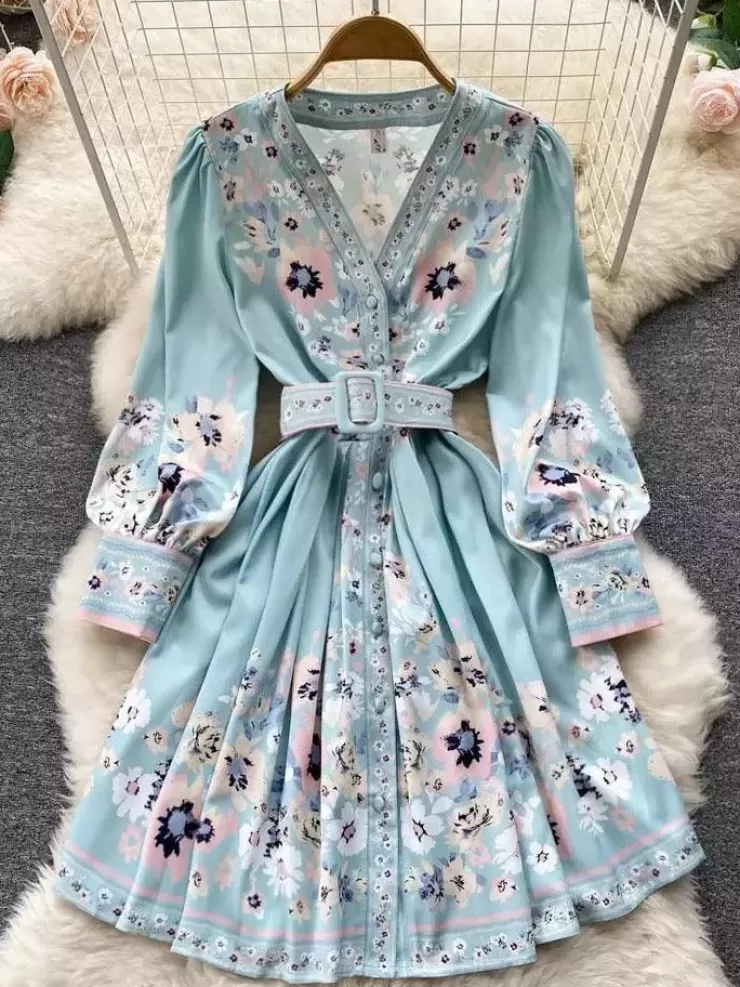 Blue Dresses | Skater Dresses^Alamode By Akanksha Evord Vintage Dress