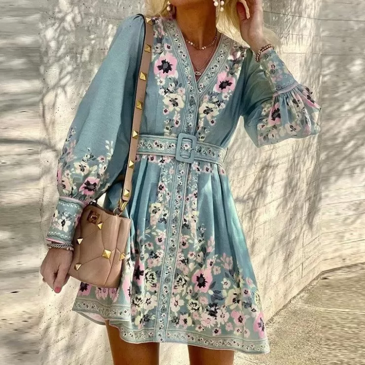 Blue Dresses | Skater Dresses^Alamode By Akanksha Evord Vintage Dress