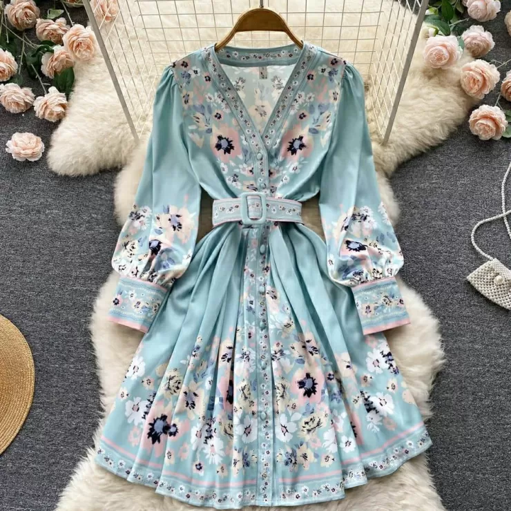 Blue Dresses | Skater Dresses^Alamode By Akanksha Evord Vintage Dress