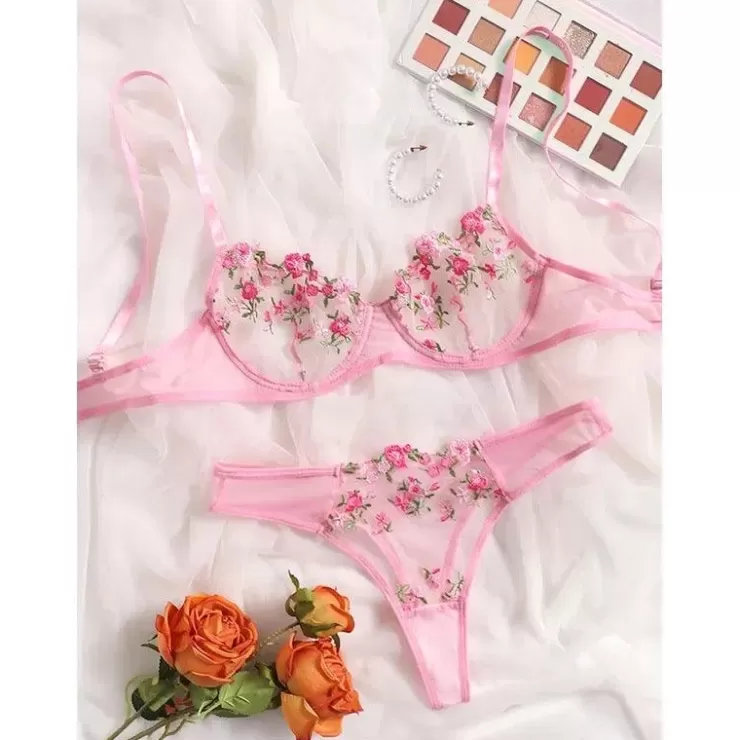 Bralettes^Alamode By Akanksha Floral Amanta Lingerie Set