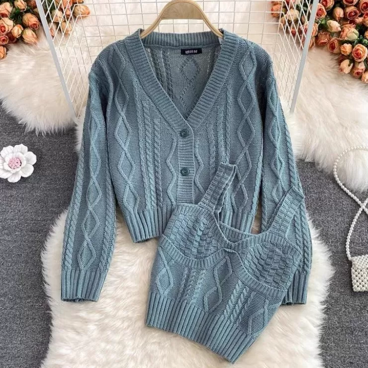 Winter Wear | Blue Tops^Alamode By Akanksha Freddy Sweater Set