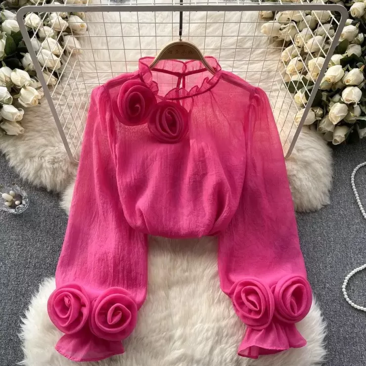 Summer Tops | Pink Tops^Alamode By Akanksha Freya Premium Rosette Blouse