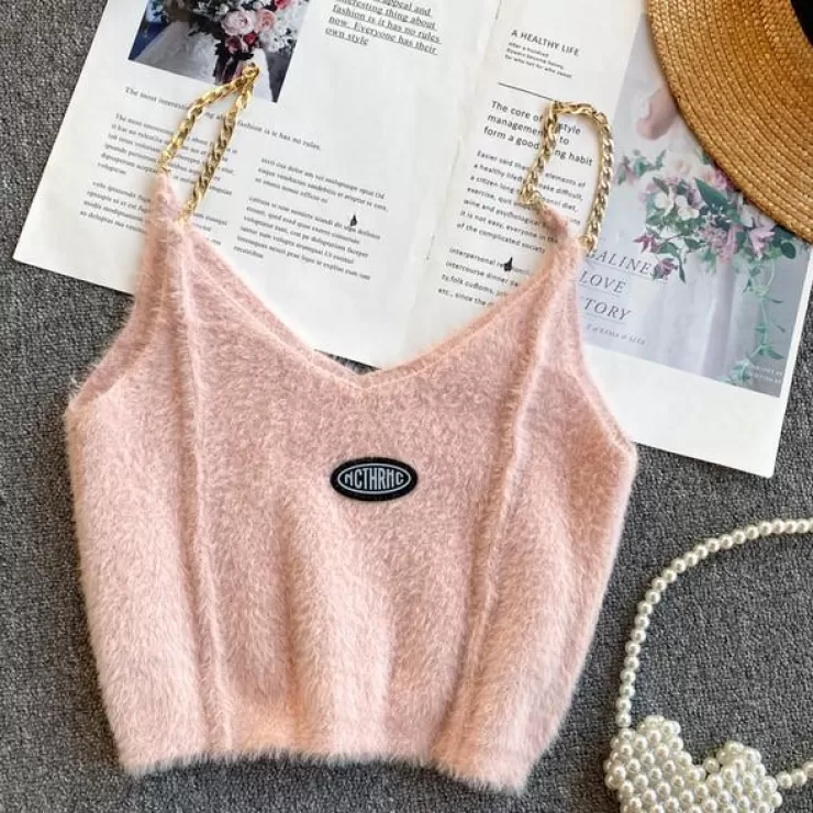 Pink Tops | Black Tops^Alamode By Akanksha Fuzzy Cami Top