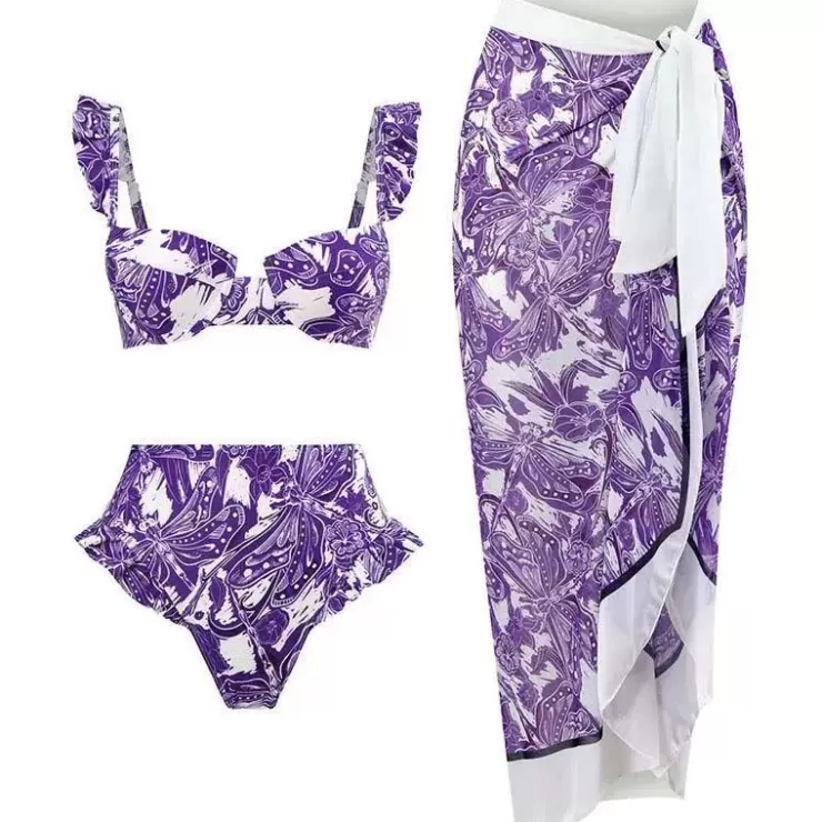 3 Piece Swimsuits | Bikinis^Alamode By Akanksha Georgie Bikini With Sarong