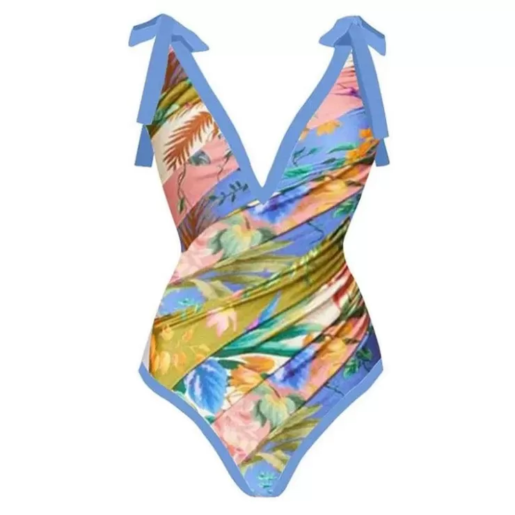 One Piece Swimsuits^Alamode By Akanksha Hardy Swimsuit With Sarong