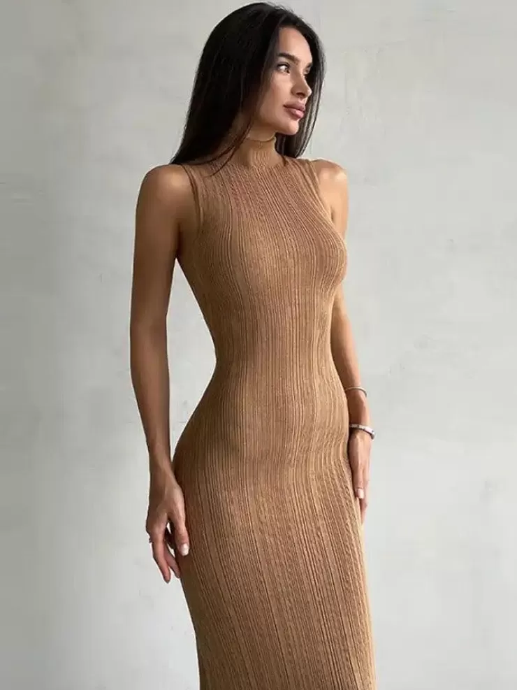 Summer Dresses | Brown Dresses^Alamode By Akanksha Hastor Luxe Soft Knit Dress