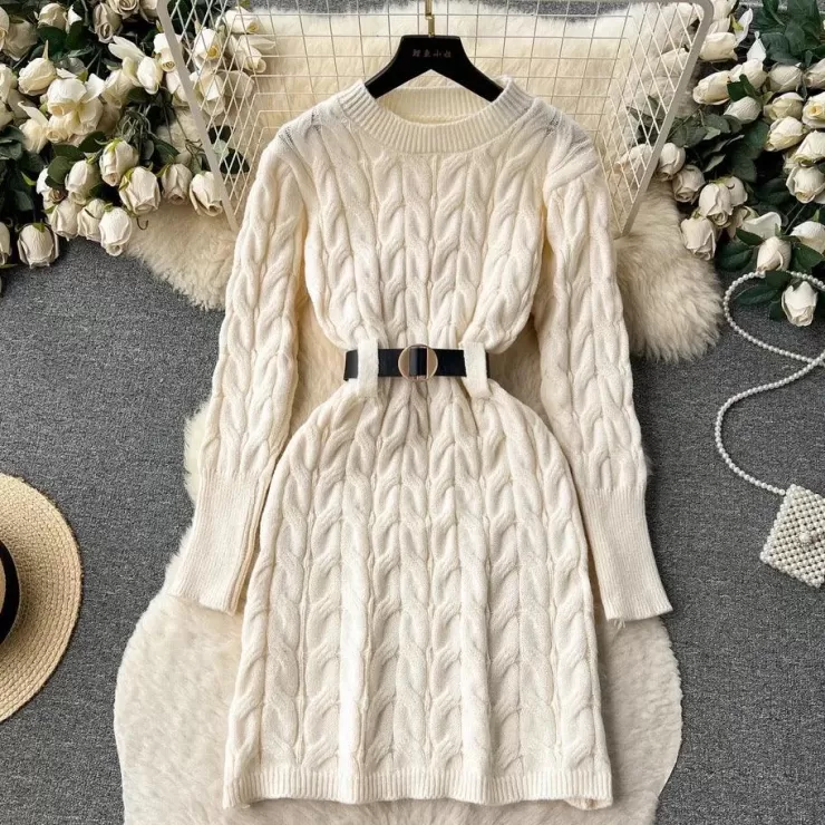 Winter Wear | Winter Dresses^Alamode By Akanksha Heathrow Statement Knitted Dress With Belt