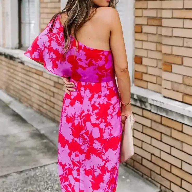 Bodycon Dresses | Sleeveless Dresses^Alamode By Akanksha Heloisa One Shoulder Dress Pink