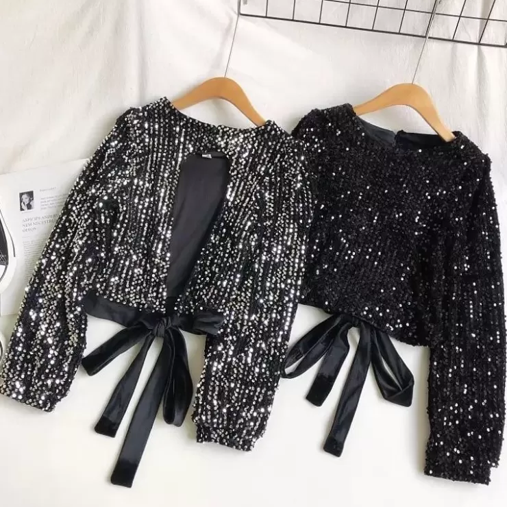 Black Tops | Blouses^Alamode By Akanksha Ibiza Sequined Party Blouse