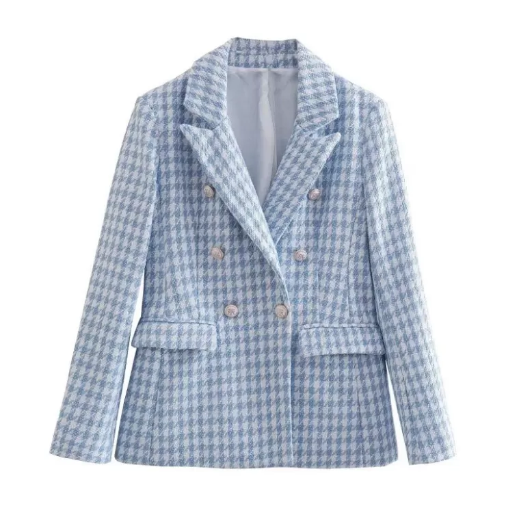 Winter Wear | Jackets And Coats^Alamode By Akanksha Jace Statement Tweed Set - Blazer And Shorts In Blue