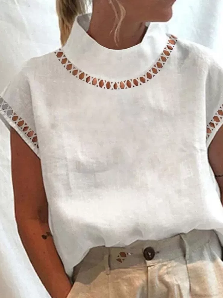 Summer Tops | White Tops^Alamode By Akanksha Jamie Summer Cotton Top In White