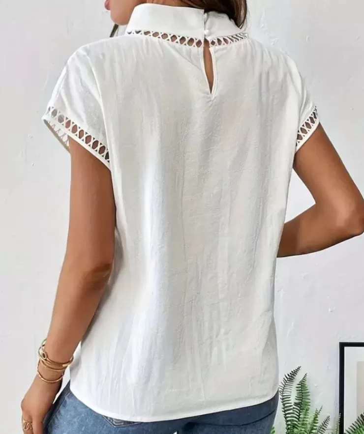 Summer Tops | White Tops^Alamode By Akanksha Jamie Summer Cotton Top In White