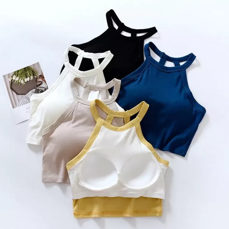 Summer Tops | White Tops^Alamode By Akanksha Jenny Tank Tops With Inbuilt Bra