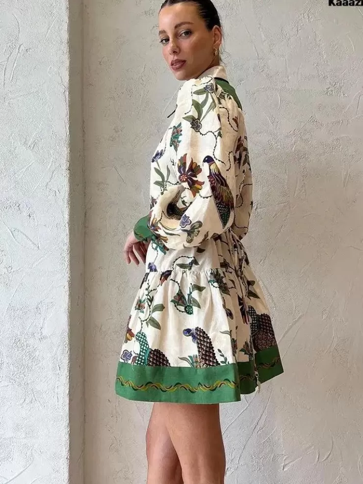 Summer Dresses | Green Dresses^Alamode By Akanksha Jered Collared Summer Dress In Green