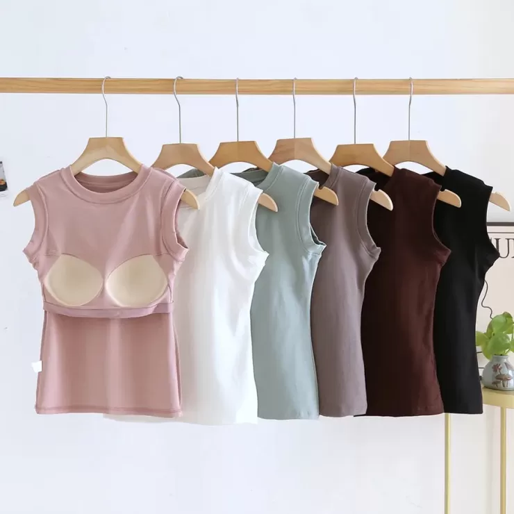 Summer Tops | Pink Tops^Alamode By Akanksha Joyce Tank Tops With Inbuilt Bra